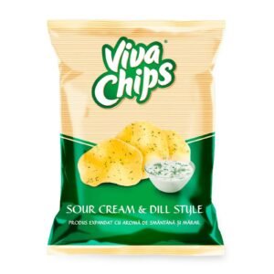 VIVA CHIPS  SOUR CREAM & DILL 20x100G