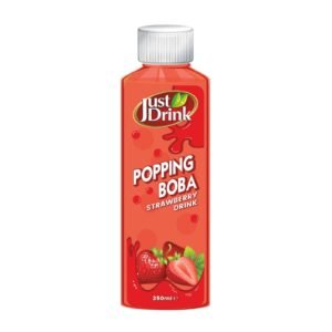JUST DRINK POPPING BOBA - STRAWBERRY 12x350ML