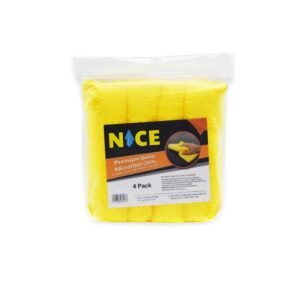 YELLOW MICROFIBER CLOTH (4 PACK) 24x40CMx40CM