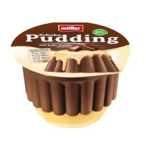 MULLER CHOCOLATE PUDDING WITH VANILLA SAUCE 6x450G